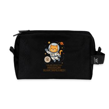 Katze Weltkatzentag Kater Astronaut Weltraum - Recycelte Kulturtasche - Schwarz - Vorne