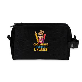 Cool enough for 1st grade girl daughter - Recycled Toiletry Zip Bag - black - Front