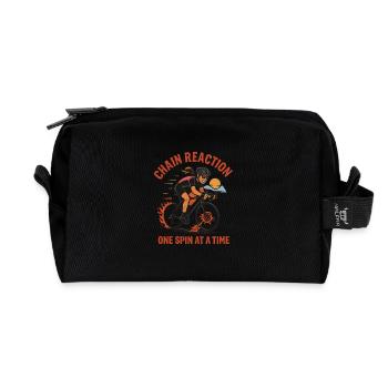Rennradfahrerin Shirt Chain Reaction - Recycelte Kulturtasche - Schwarz - Vorne