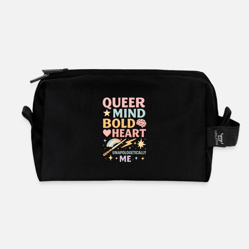 Queer Mind Bold Heart - Recycelte Kulturtasche - Schwarz