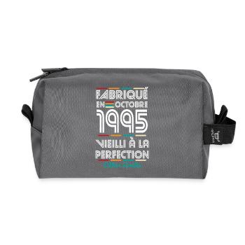 30th Anniversary - Made in October 1995 - Recycled Toiletry Zip Bag - anthracite - Front