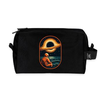 Cosmic Explorer Astronaut Artwork - Recycled Toiletry Zip Bag - black - Front