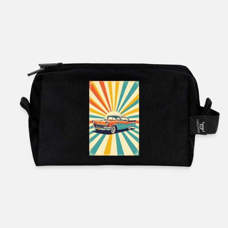 Retro Cruiser - Recycled Toiletry Zip Bag - black