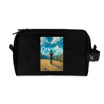 Dreamer in the mountains - Recycled Toiletry Zip Bag - black - Front
