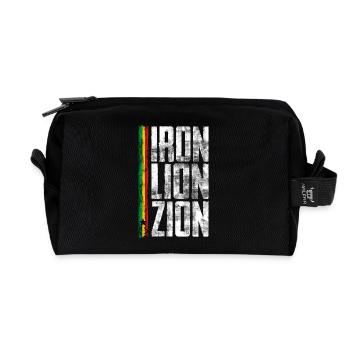 Iron Lion Rastafari Design - Recycled Toiletry Zip Bag - black - Front