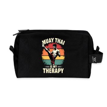 Drôle Muay Thai Boxe Muay Thai - Trousse de toilette en tissu recyclé - noir - Devant