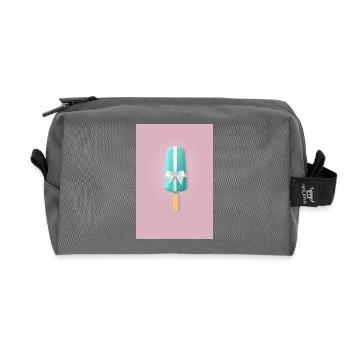 Popsicles avec nœud – Cadeau sucré - Trousse de toilette en tissu recyclé - anthracite - Devant