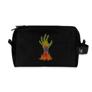 Regenbogen-Glitzerhand Erwachen - Recycelte Kulturtasche - Schwarz - Vorne