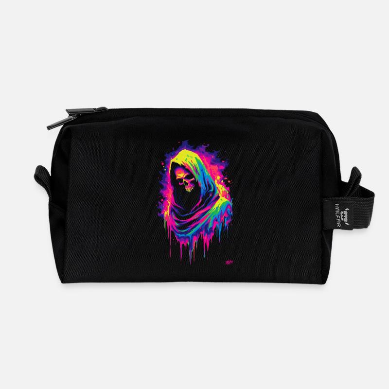 Neon Grim Reaper - Trousse de toilette en tissu recyclé - noir