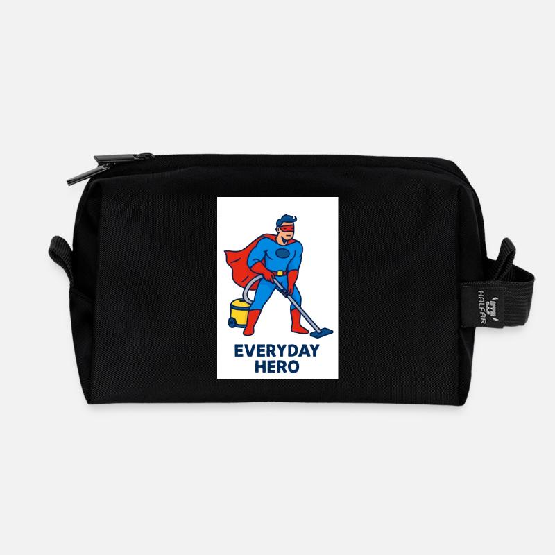 supecleaner2 - Recycled Toiletry Zip Bag - black