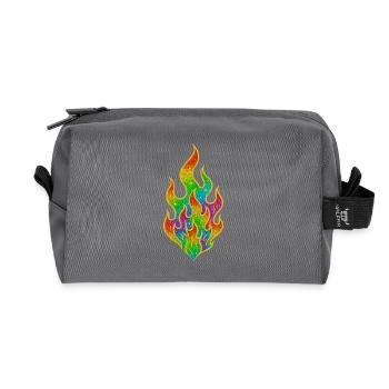 Regenbogenfeuer Glitzerflamme - Recycelte Kulturtasche - Anthrazit - Vorne