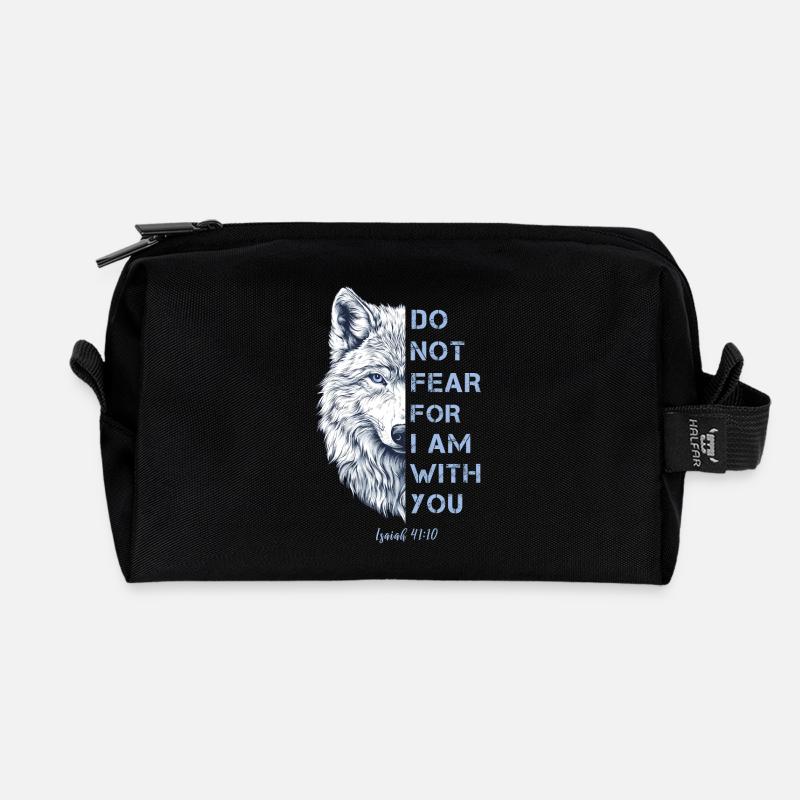 Religious Quote Bible Verse - Recycled Toiletry Zip Bag - black