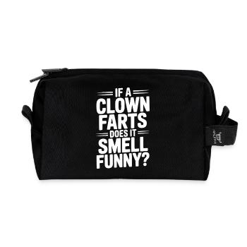 Wenn ein Clown, riecht das komisch? - Recycelte Kulturtasche - Schwarz - Vorne