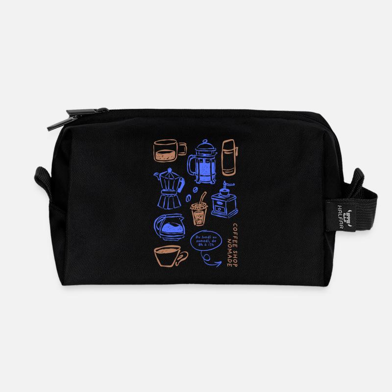 Coffeshop Essentials - Recycelte Kulturtasche - Schwarz