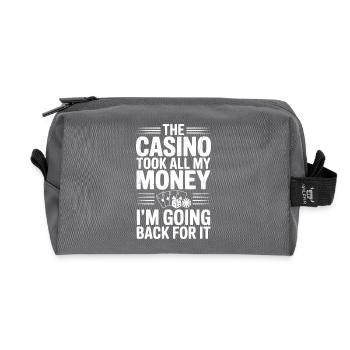 Le casino m’a pris tout mon argent, je vais le récupérer - Trousse de toilette en tissu recyclé - anthracite - Devant