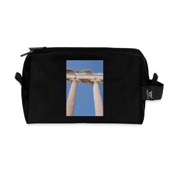 Antike Säulen unter blauem Himmel, Akropolis  - Recycelte Kulturtasche - Schwarz - Vorne