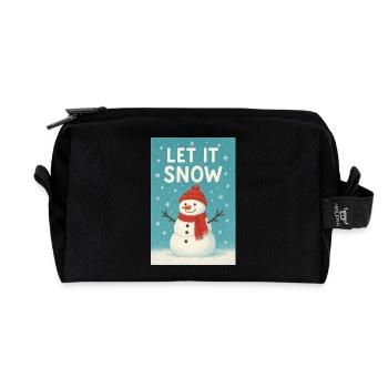 Let It Snow Snowman Design - Recycelte Kulturtasche - Schwarz - Vorne