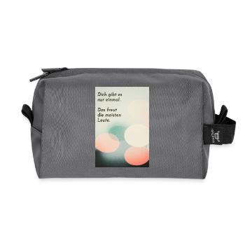 You only exist once – luckily! - Recycled Toiletry Zip Bag - anthracite - Front