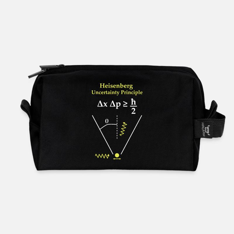 Heisenbergsche Unschärferelation - Recycelte Kulturtasche - Schwarz