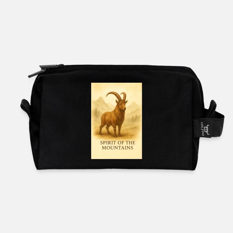 Der Geist der Berge - Recycelte Kulturtasche - Schwarz