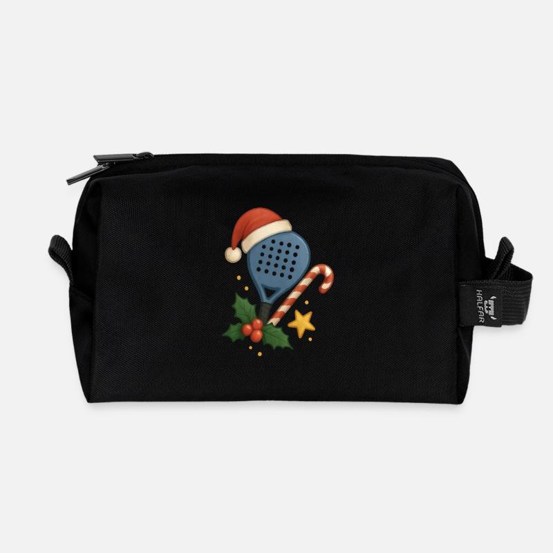 Weihnachts-Padel-Schläger - Recycelte Kulturtasche - Schwarz