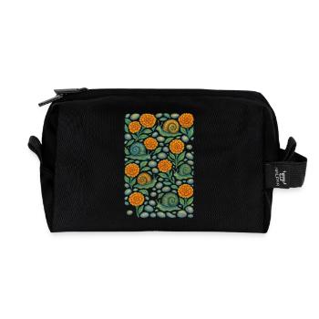 Snail Garden Orange Bloom - Recycled Toiletry Zip Bag - black - Front
