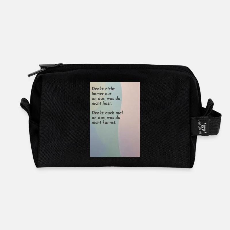 Denke auch mal an das, was du nicht kannst – Humor - Recycelte Kulturtasche - Schwarz