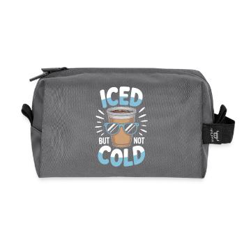 Iced But Not Cold Iced Coffee Saying Summer - Recycled Toiletry Zip Bag - anthracite - Front