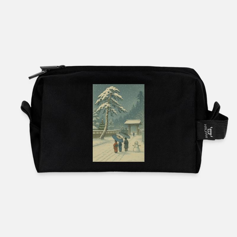 Weihnachtszeit - Recycelte Kulturtasche - Schwarz