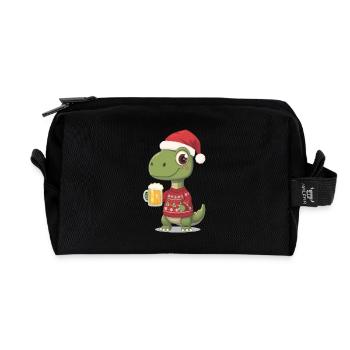 Dino Weihnachts-Festpullover - Recycelte Kulturtasche - Schwarz - Vorne