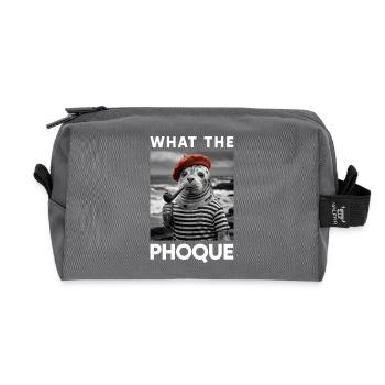 What the Seal Basque Country Beret Humor Pride - Recycled Toiletry Zip Bag - anthracite - Front