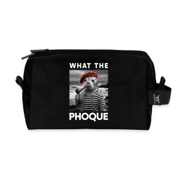 What the Phoque Pays Basque Béret Humour Fierté - Trousse de toilette en tissu recyclé - noir - Devant