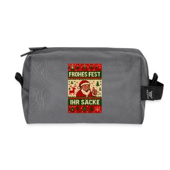 Joyeux Noël, espèce de vilain Noël - Trousse de toilette en tissu recyclé - anthracite - Devant