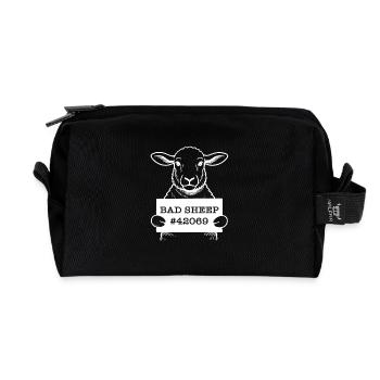 Mauvais mouton – Motif drôle de mouton - Trousse de toilette en tissu recyclé - noir - Devant