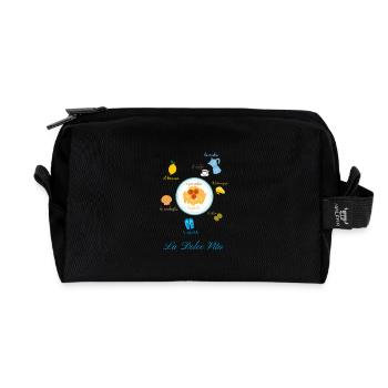 La Dolce Vita - dictionnaire italien - Trousse de toilette en tissu recyclé - noir - Devant