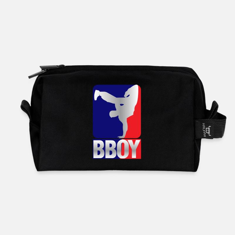 Breakdance B-Boy Streetdance Design Hip Hop Dance - Recycled Toiletry Zip Bag - black