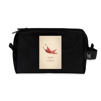 With you Chilli best - Recycled Toiletry Zip Bag - black - Front