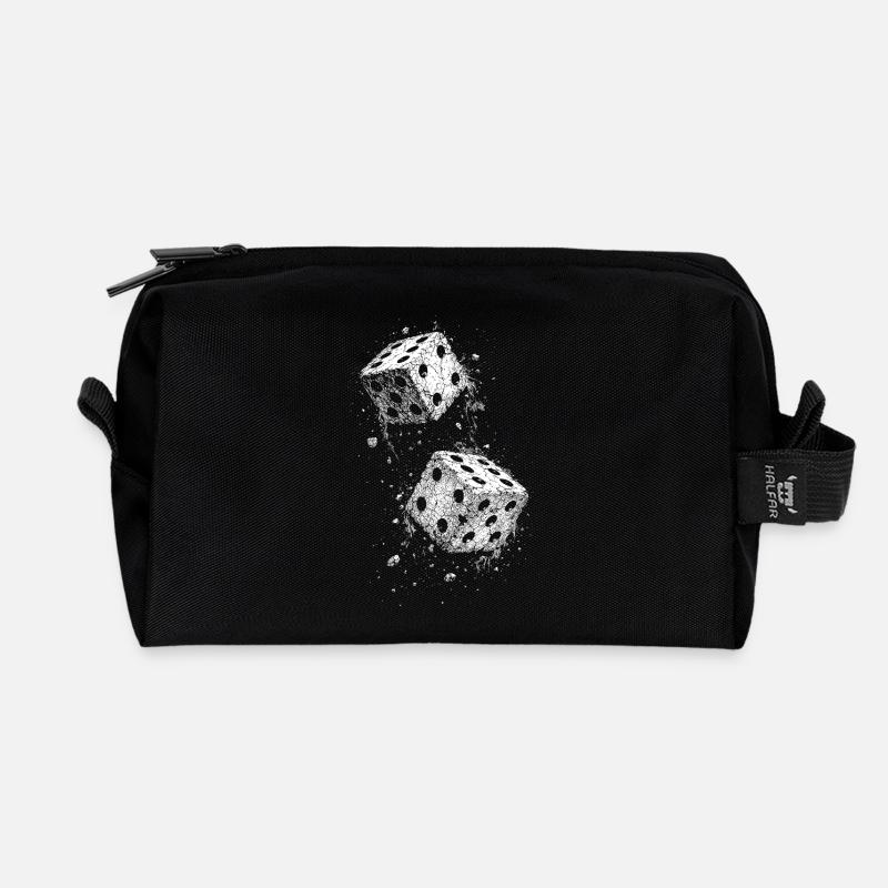 Würfel - Recycelte Kulturtasche - Schwarz