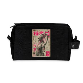Neon-Mecha unter rosa japanischen Nachrichten - Recycelte Kulturtasche - Schwarz - Vorne