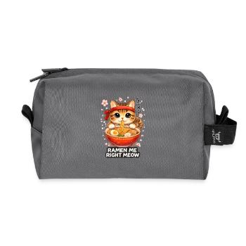 Ramen Chat - Trousse de toilette en tissu recyclé - anthracite - Devant