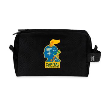 Capital Sparks Knowledge - Recycled Toiletry Zip Bag - black - Front