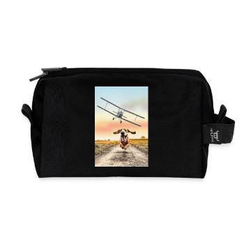 North by Northwest - Dog Edition - Recycled Toiletry Zip Bag - black - Front