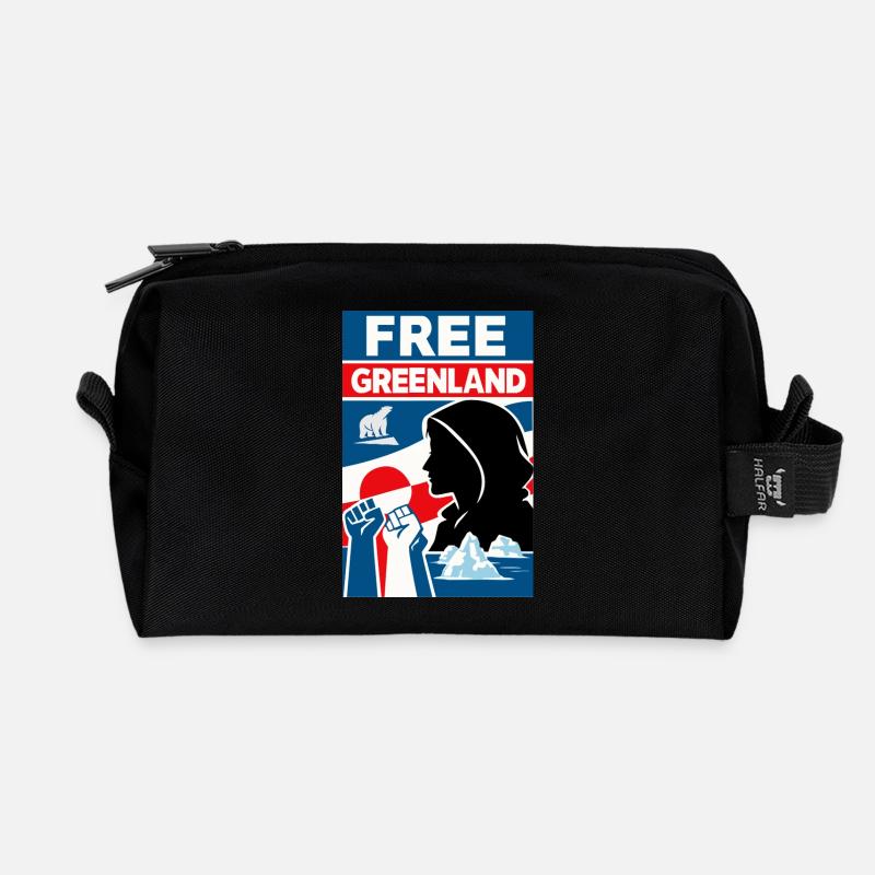 Free Greenland - Recycelte Kulturtasche - Schwarz