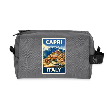 Capri Italy – Vintage Reiseposter Mediterran - Recycelte Kulturtasche - Anthrazit - Vorne