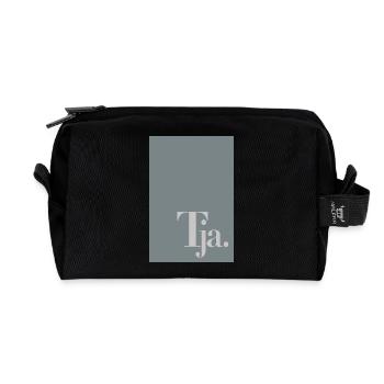 Typographic poster "Well." - Recycled Toiletry Zip Bag - black - Front