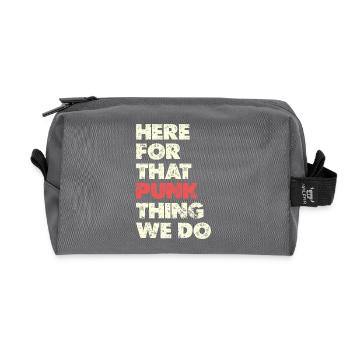 Here For That Punk Thing Typo - Recycled Toiletry Zip Bag - anthracite - Front