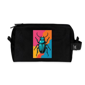 Insekt Pop Art Retro - Recycelte Kulturtasche - Schwarz - Vorne