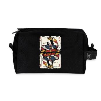 Kite Kite Flying Kite King In The Wind - Recycled Toiletry Zip Bag - black - Front