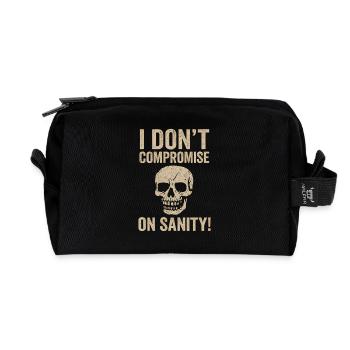 I Don't Compromise on Sanity Skull - Recycled Toiletry Zip Bag - black - Front