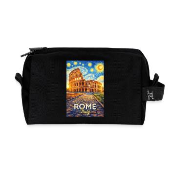 Rom, Italien - Recycelte Kulturtasche - Schwarz - Vorne